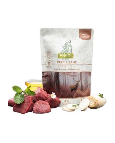 OBC022486-1659545231 ISEGRIM dog Adult Isegrim Roots, Deer & Game bal. 7 x 410 g kapsičky – Obrázok 1