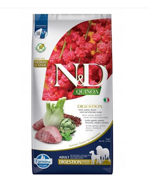 OBC024021-1698044578 Farmina N&D dog QUINOA (GF) adult medium&maxi, digestion, lamb and fennel 7 kg – Obrázok 1