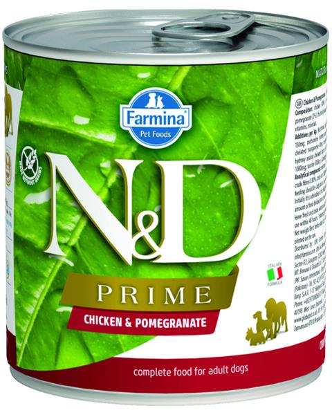 OBC024117-1701775820 Farmina N&D dog PRIME chicken & pomegranate konzerva 285 g – Obrázok 1