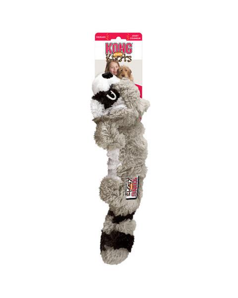 OBC024130-1701888918 Hračka Kong Dog Scrunch Knots Mýval s pískadlom, polyester, sivý, M/L – Obrázok 1