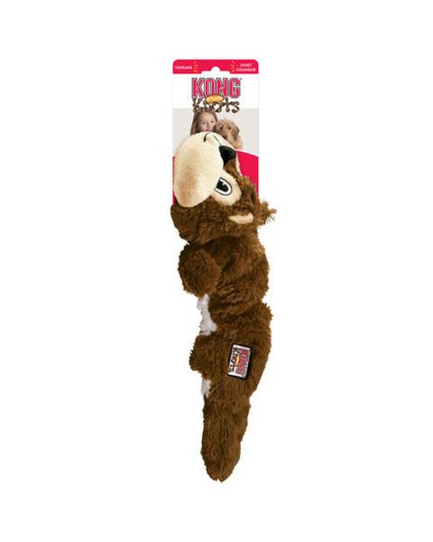 OBC024131-1701888918 Hračka Kong Dog Scrunch Knots Veverička s pískatkom, polyester, hnedá, M/L – Obrázok 1