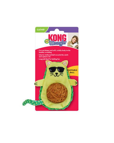 OBC024140-1701888917 Hračka Kong Cat Avokádo s klbkom, zelené, polyester – Obrázok 1