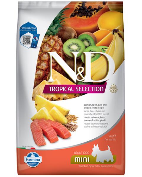 OBC024172-1703061377 Farmina N&D dog TROPICAL SELECTION (AG) adult mini, salmon 5 kg – Obrázok 1