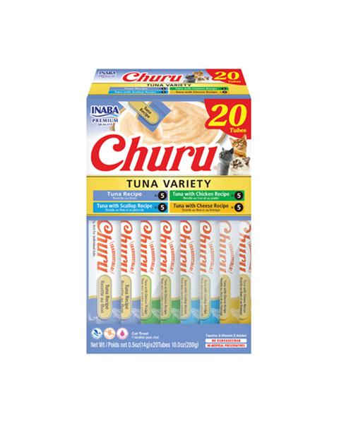 OBC024576-1711094854 Pamlsok Inaba Churu cat Tuniak 4 príchute 20 túb 280 g – Obrázok 1