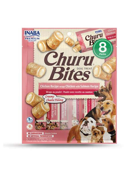 OBC024635-1711094855 Pamlsok Inaba Churu Bites dog Kura s lososom 8 túb 96 g – Obrázok 1