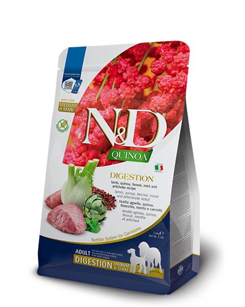OBC024640-1711022382 Farmina N&D dog QUINOA (GF) adult medium & maxi, digestion, lamb & fennel 2,5 kg – Obrázok 1