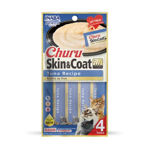 OBC025242-1730747556 Pamlsok Inaba Churu Skin & Coat cat Tuniak 4 tuby 56 g – Obrázok 1