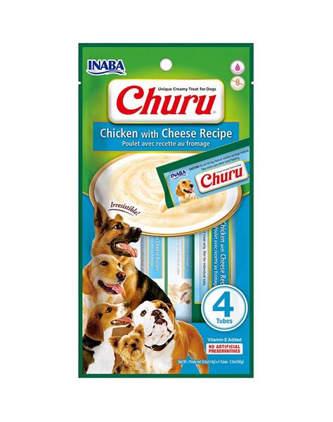 OBC025243-1749454793 Pamlsok Inaba Churu Pyré dog Kura so syrom 4 tuby 56 g – Obrázok 1