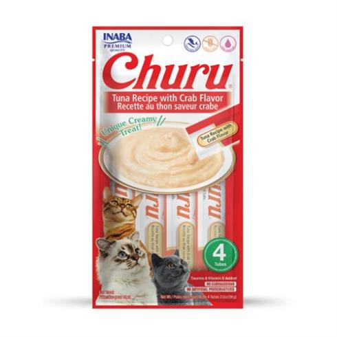 OBC025252-1730748667 Pamlsok Inaba Churu Pyré cat Tuniak s krabou príchuťou 4 tuby 56 g – Obrázok 1