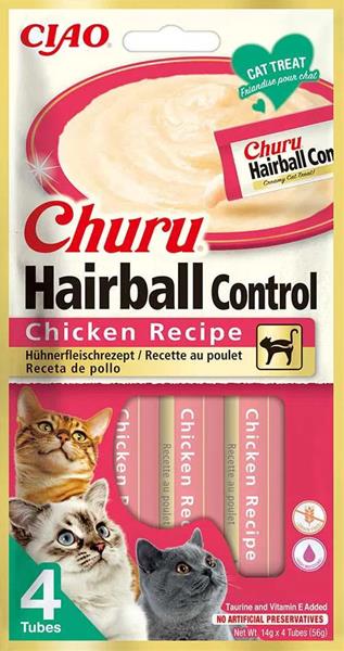 OBC025253-1730356594 Pamlsok Inaba Churu Hairball cat Kura 4 tuby 56 g – Obrázok 1