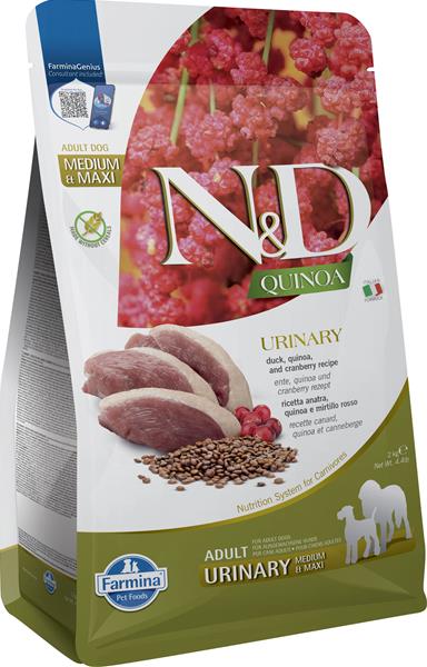 OBC026322-1762178120 Farmina N&D dog QUINOA (GF) adult med/max urinary , duck & cranberry 2 kg – Obrázok 1