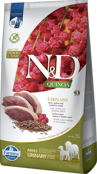 OBC026326-1762177748 Farmina N&D dog QUINOA (GF) adult med/max urinary , duck & cranberry 7 kg – Obrázok 1