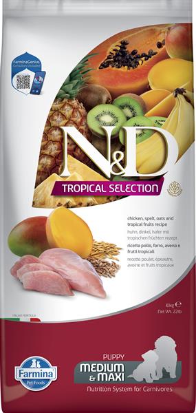 OBC026347-1762169395 Farmina N&D dog TROPICAL SELECTION (AG) puppy med/maxi chicken 10 kg – Obrázok 1