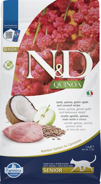 OBC026353-1762168840 Farmina N&D cat QUINOA (GF) senior, lamb, green apple & coconut 1,5 kg – Obrázok 1