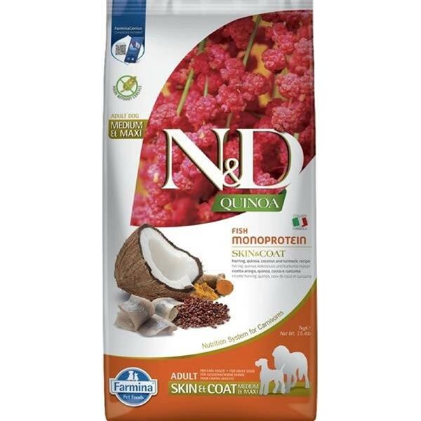 OBC026888-1770822859 Farmina N&D dog QUINOA (GF) adult medium & maxi, skin & coat,coconut, herring 7 kg – Obrázok 1
