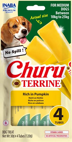 OBC027342-1781077462 Pamlsok Inaba Churu Terrine dog tekvica 4 x 30 g – Obrázok 1