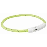 Flash light band USB, TPU/nylon, XS–S: 35 cm/ø 7 mm, green