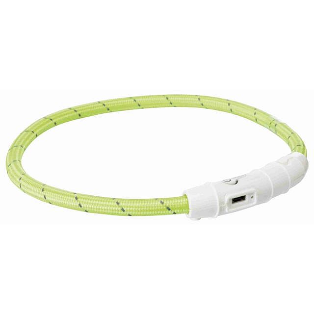 a5dce31aeedc72c6daadecc17377eabd937baed7 Flash light band USB, TPU/nylon, XS–S: 35 cm/ø 7 mm, green – Obrázok 1