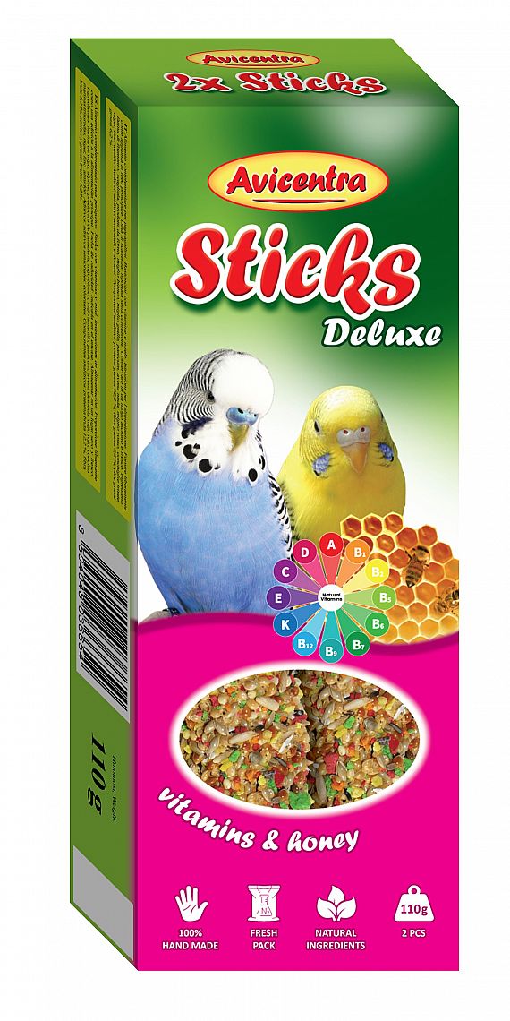 a9d7abab54852bbf18e98d7bd613a38ce51e2fd8 AVC Tyčinky pre andulky vitamíny, med 2ks 110g – Obrázok 1