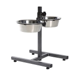 Dog bar, stainless steel/metal, 2 × 1.8 l/ø 21 cm