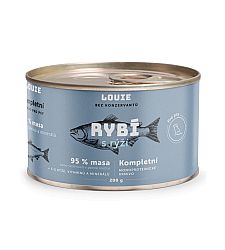 b53f111cba4966b5f7b0b11520546121789445f7 Konzerva LOUIE ryba s ryžou 200g pre psov – Obrázok 1