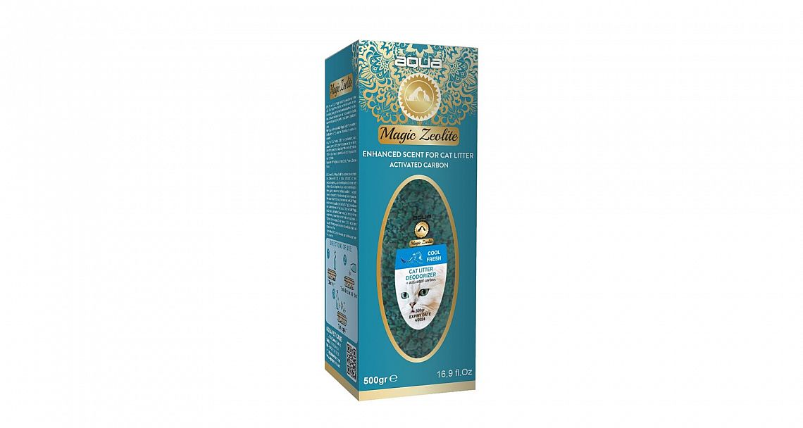 c260e7f92d9031440c73c3653d599b37a17d7913 AQUA Magic Zeolite COOL FRESH 500 g - granulovaný dezodorant pre mačacie WC – Obrázok 1