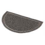 Cat litter tray mat, semi-circular, PVC, 59 × 35 cm, anthracite