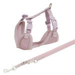 Junior puppy soft harness with leash, S–M: 26–34 cm/10 mm, 2.00 m, light lilac