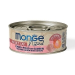 MONGE NATURAL tuniak s kúskami kuraťa a krevetami 80g konzerva pre mačky