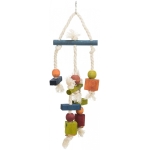 Toy on a rope, wood, coloured, 24 cm, multi coloured