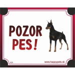 Tabulka POZOR PES  - doberman