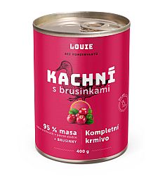 e8ccac248641cd88d31a3aac5d176d21e39caa4f Konzerva LOUIE kačacie s brusnicami 400g pre psov – Obrázok 1