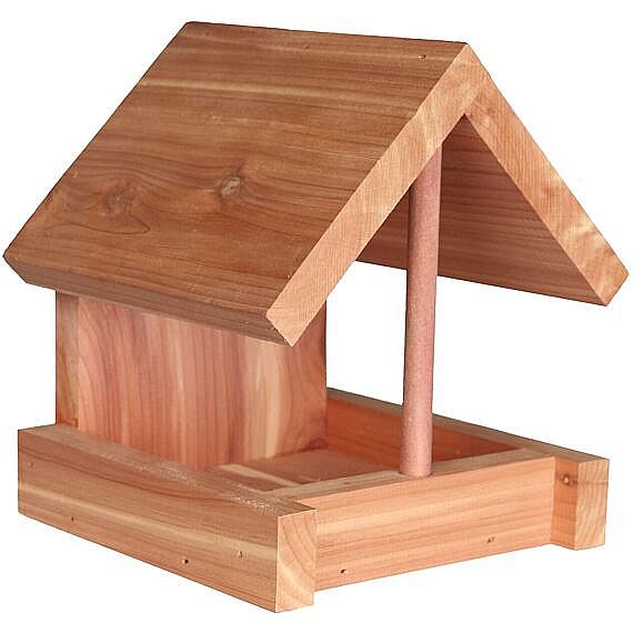 ea2d64b29d8043dddf7006734a95c904693e6cfe natura bird feeder, for fixed mounting, cedar wood, 16 × 15 × 13 cm, nature – Obrázok 1