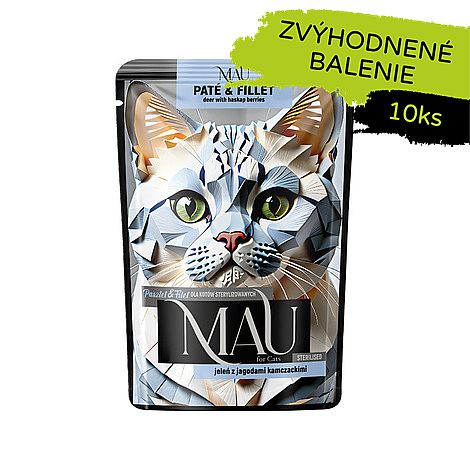 eac6434b23f6a9dee513d5c5bb1dac0c758ffd8b MAU kapsička Paté & Fillet Sterilised Deer with Haskap Berries 10 x 85 g – Obrázok 1