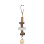 Gnawing toy, bark wood/lava stone, 16 cm