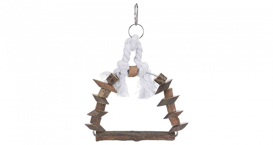 f9981a13acf81c9998263b916d8261f0327d8a23 Arch swing with wooden pieces, bark wood, 15 × 20 cm – Obrázok 1