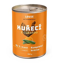 fb7545cc0799337c725309d8ca179e209f012745 Konzerva LOUIE kuracie s cuketou 400g pre psov – Obrázok 1