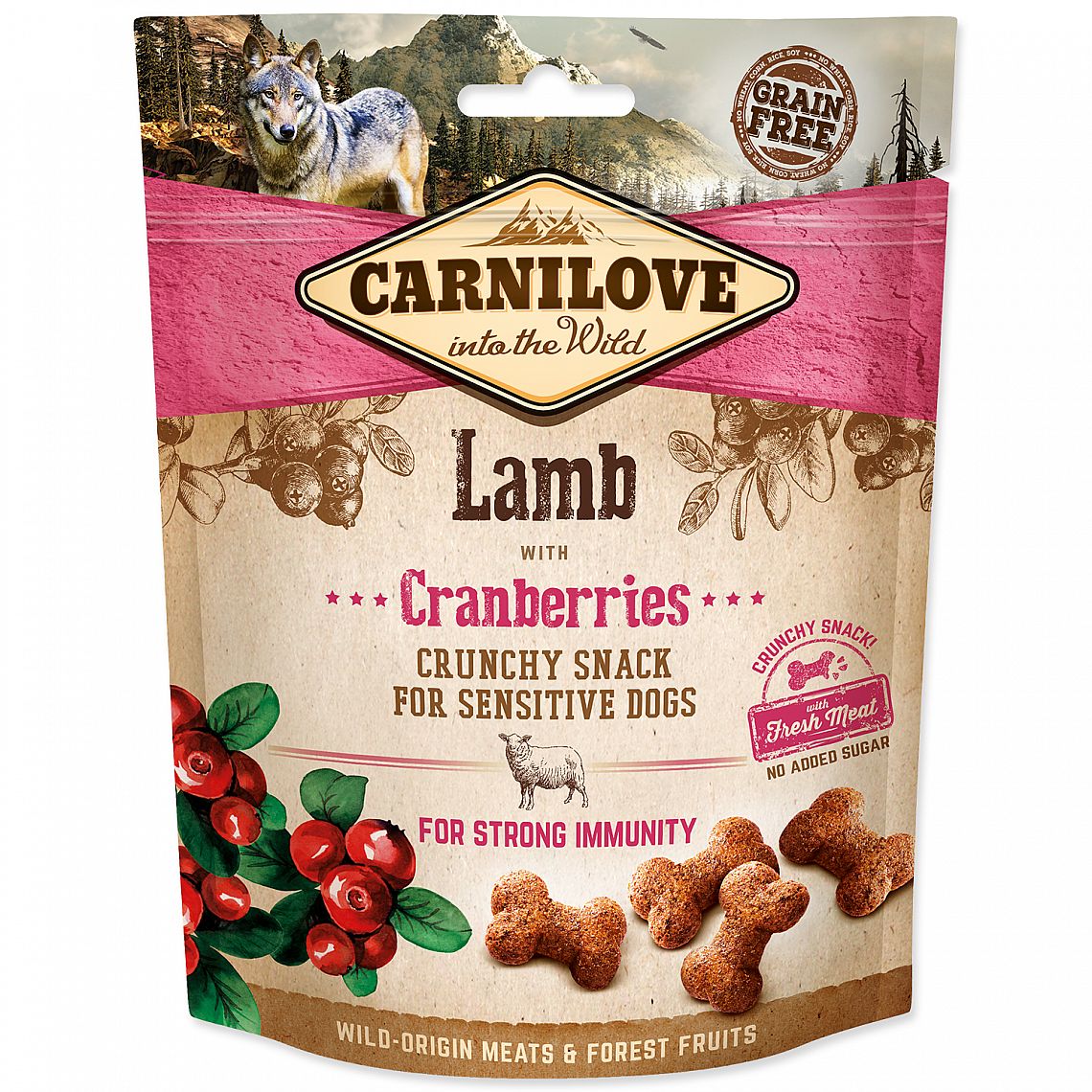 fb9a83ffe7ddd003cb645bd1e8d2b4307c56d26a Carnilove Dog Crunchy Snack Lamb 200g – Obrázok 1